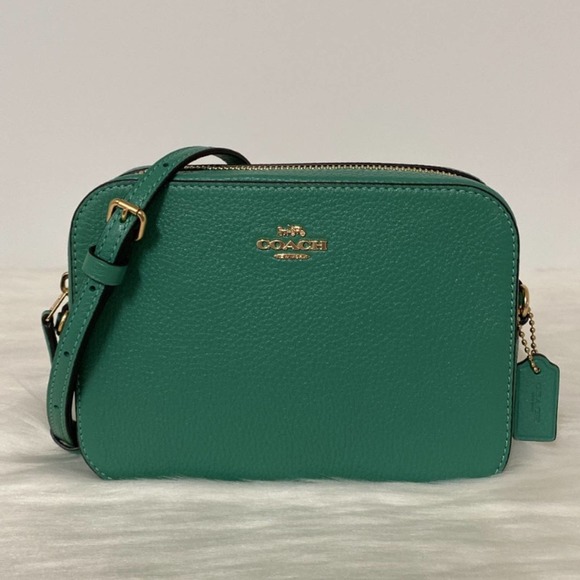 Coach Handbags - New Coach Mini Camera Crossbody Bag/Pebble Leather/ Green